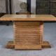 Oak side table attributed to Gaston Poisson, 1960s.