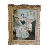 Portrait Princess Zinaida Yusupova Oil on canvas after Valentin Serov