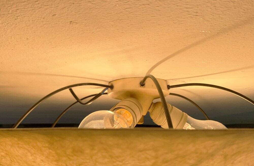 Mid-century minimalist fiberglass ceiling light, 1960s