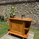 Small vintage solid light oak bar from the 1950s.