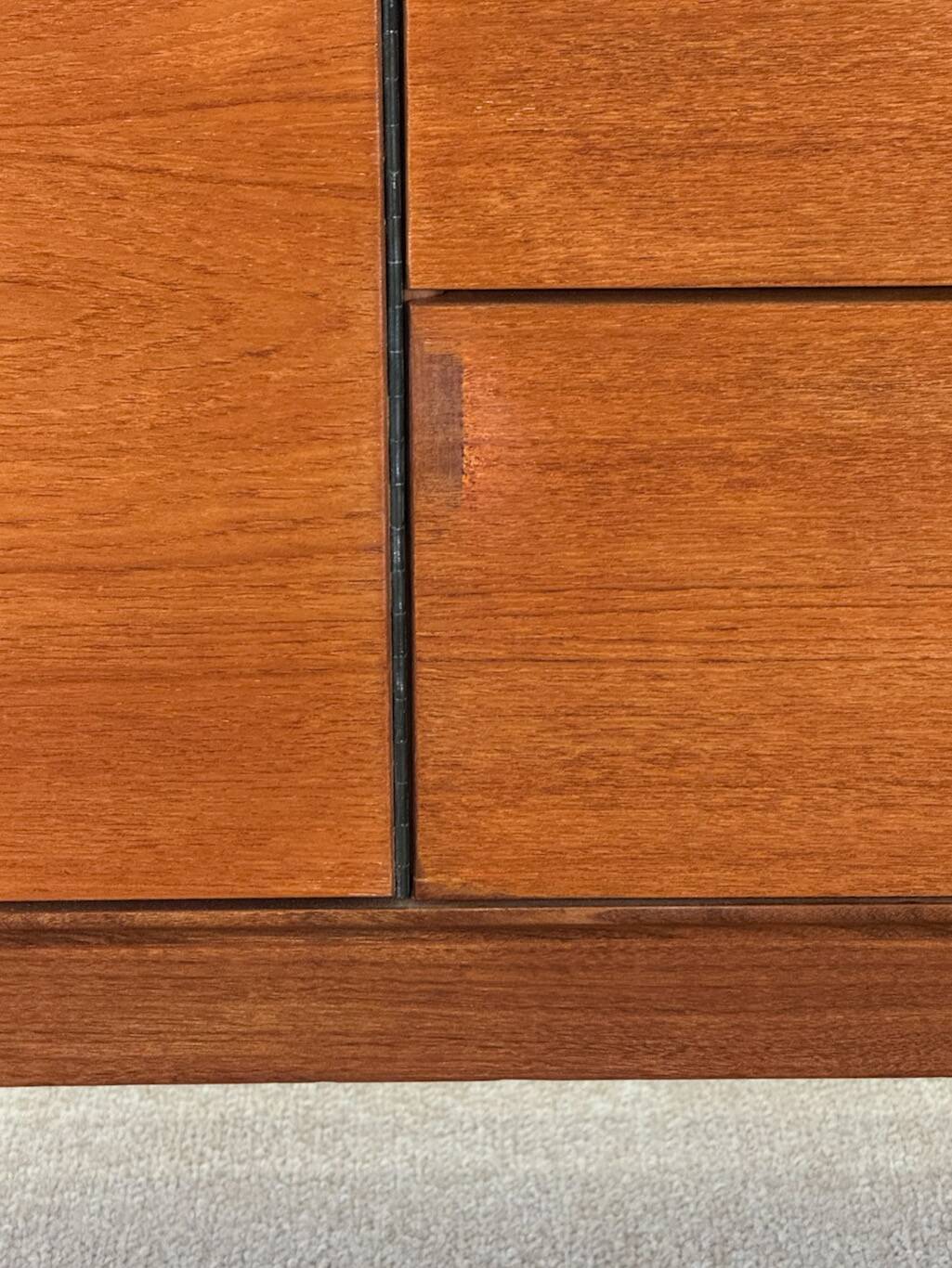 Mid-Century Sideboard by Meredew (Brown Leather Handles)
