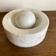 Space Age XXL ashtray in white marble, Italian design 1970.