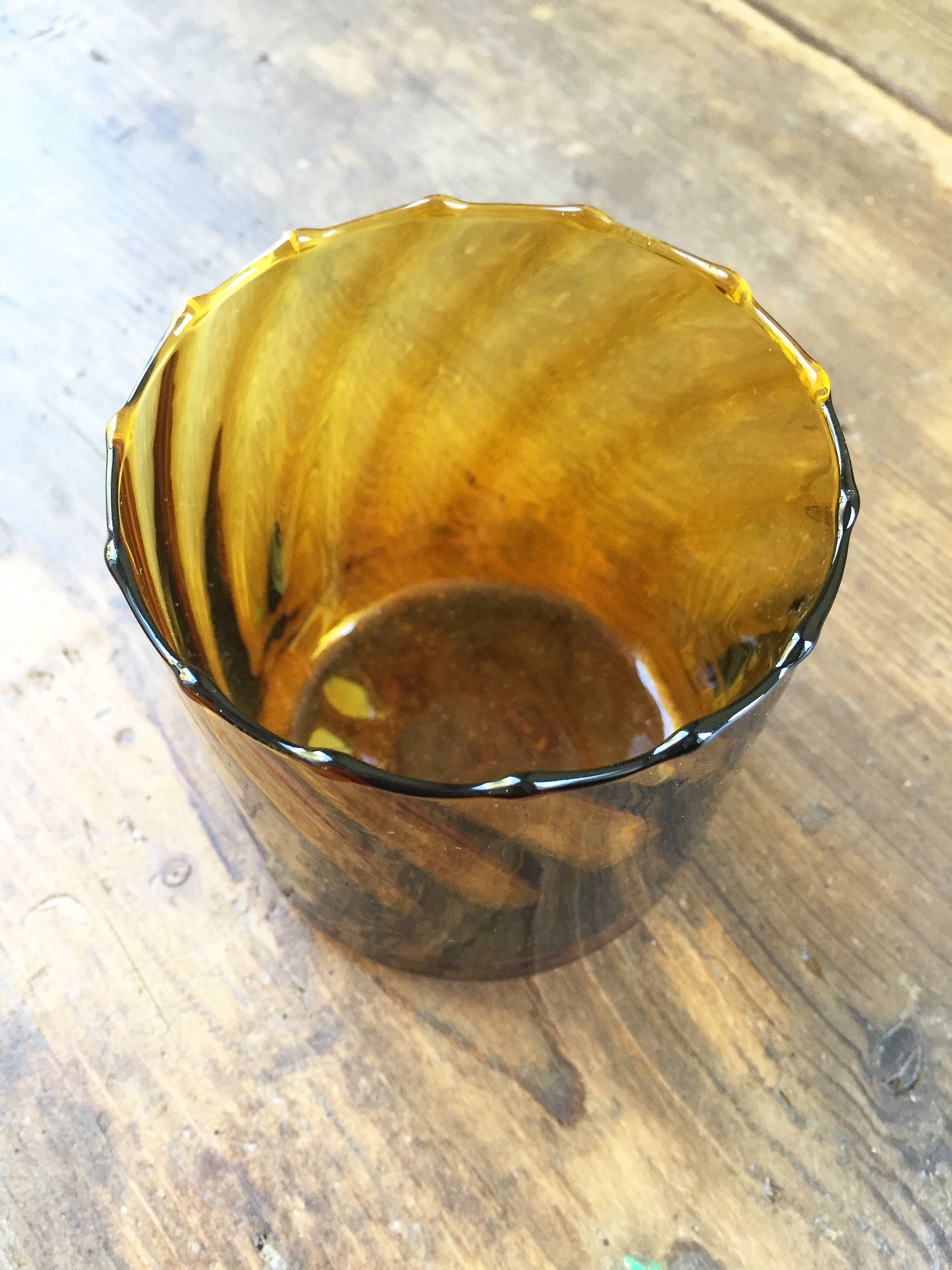 Set of amber glasses
