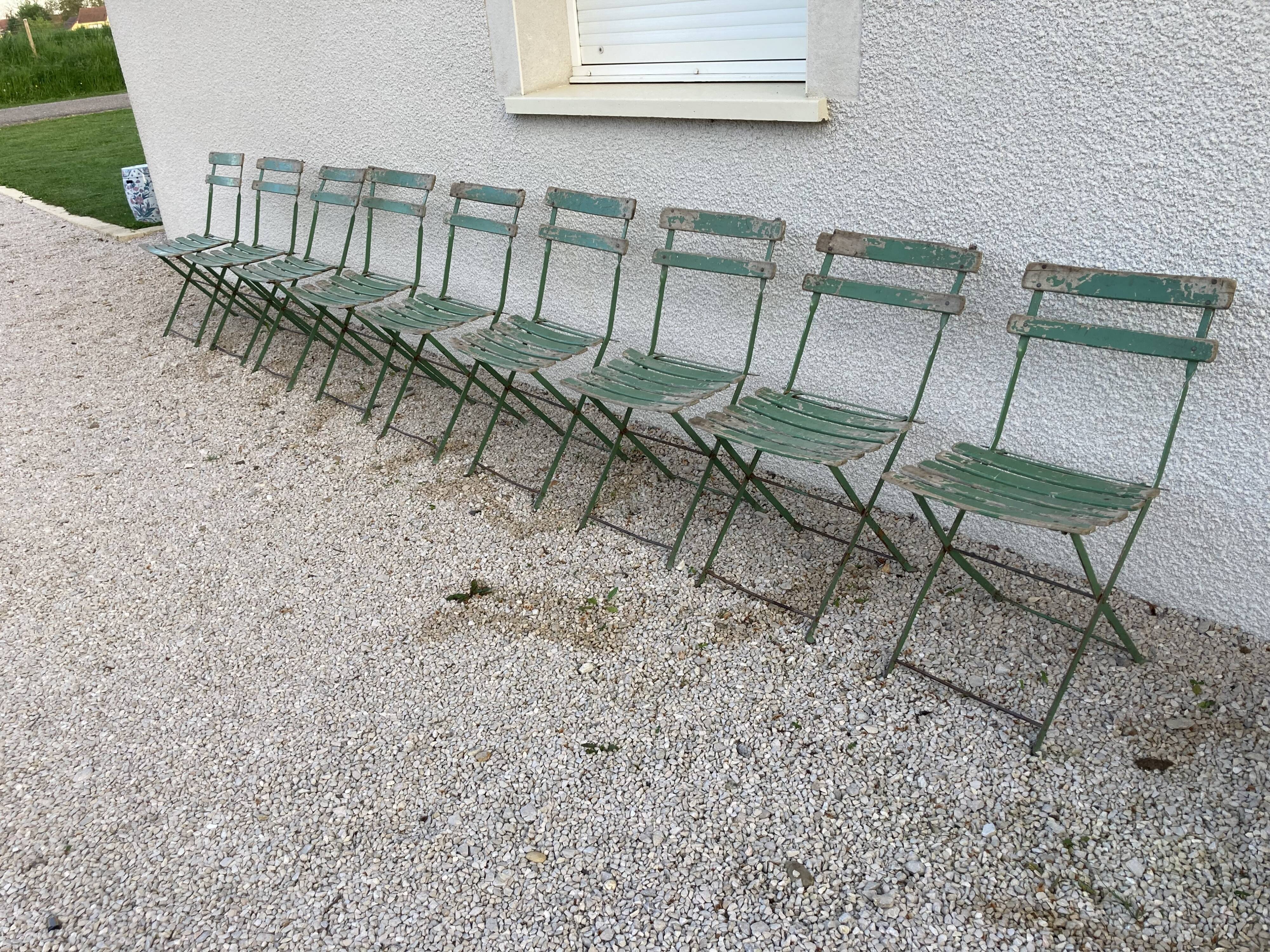 9 folding garden chairs