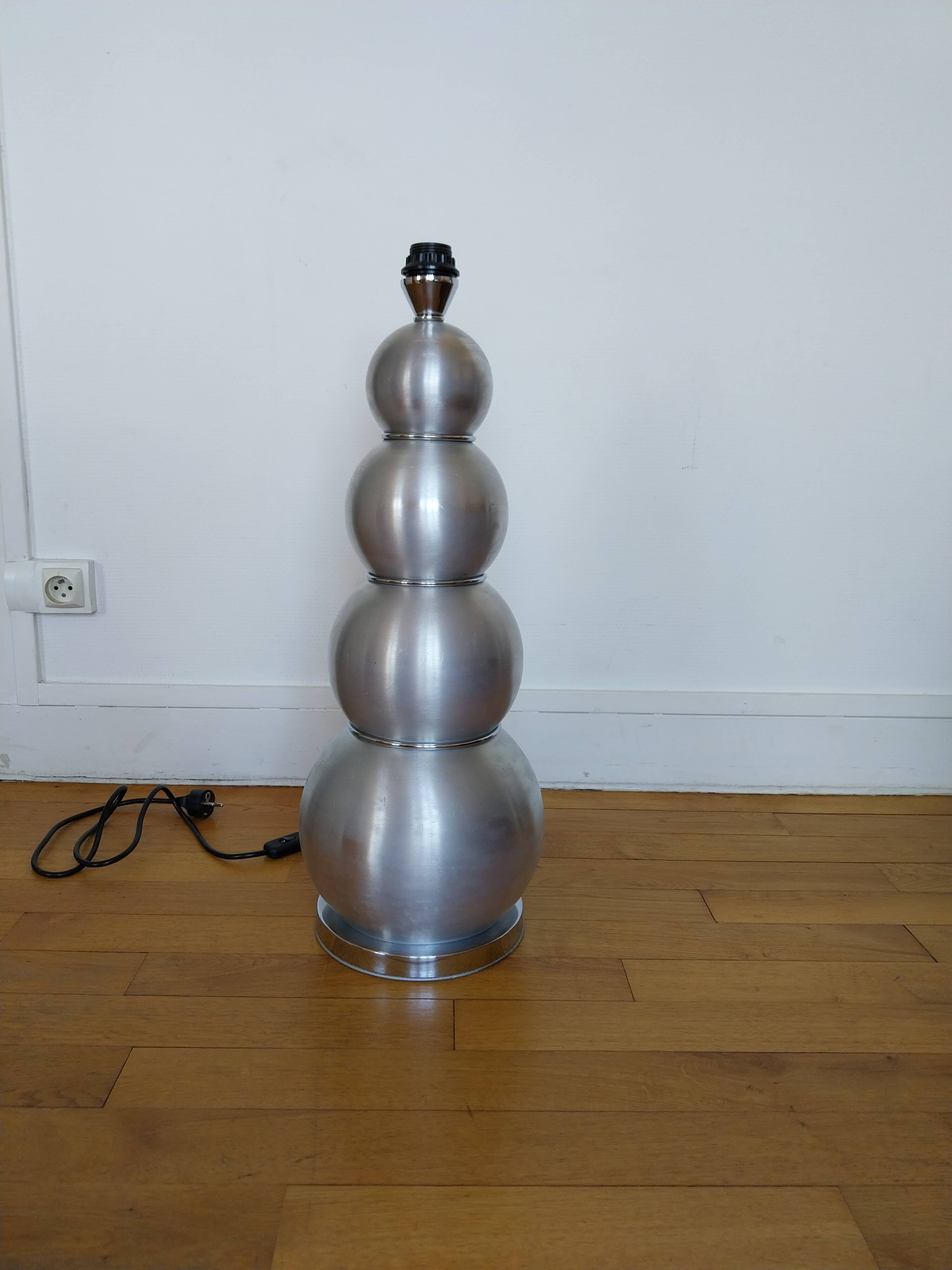Lampe Bubble en aluminium brossé année 70