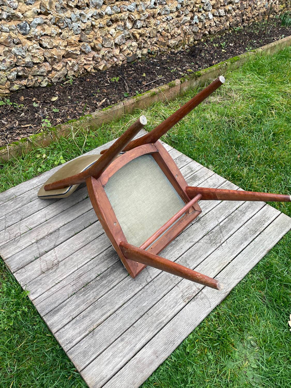 Vintage chair 50 taupe silk