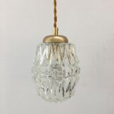 Vintage molded glass pendant lamp