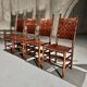 Set of 4 Pine and Leather Dining Chairs, 1970s