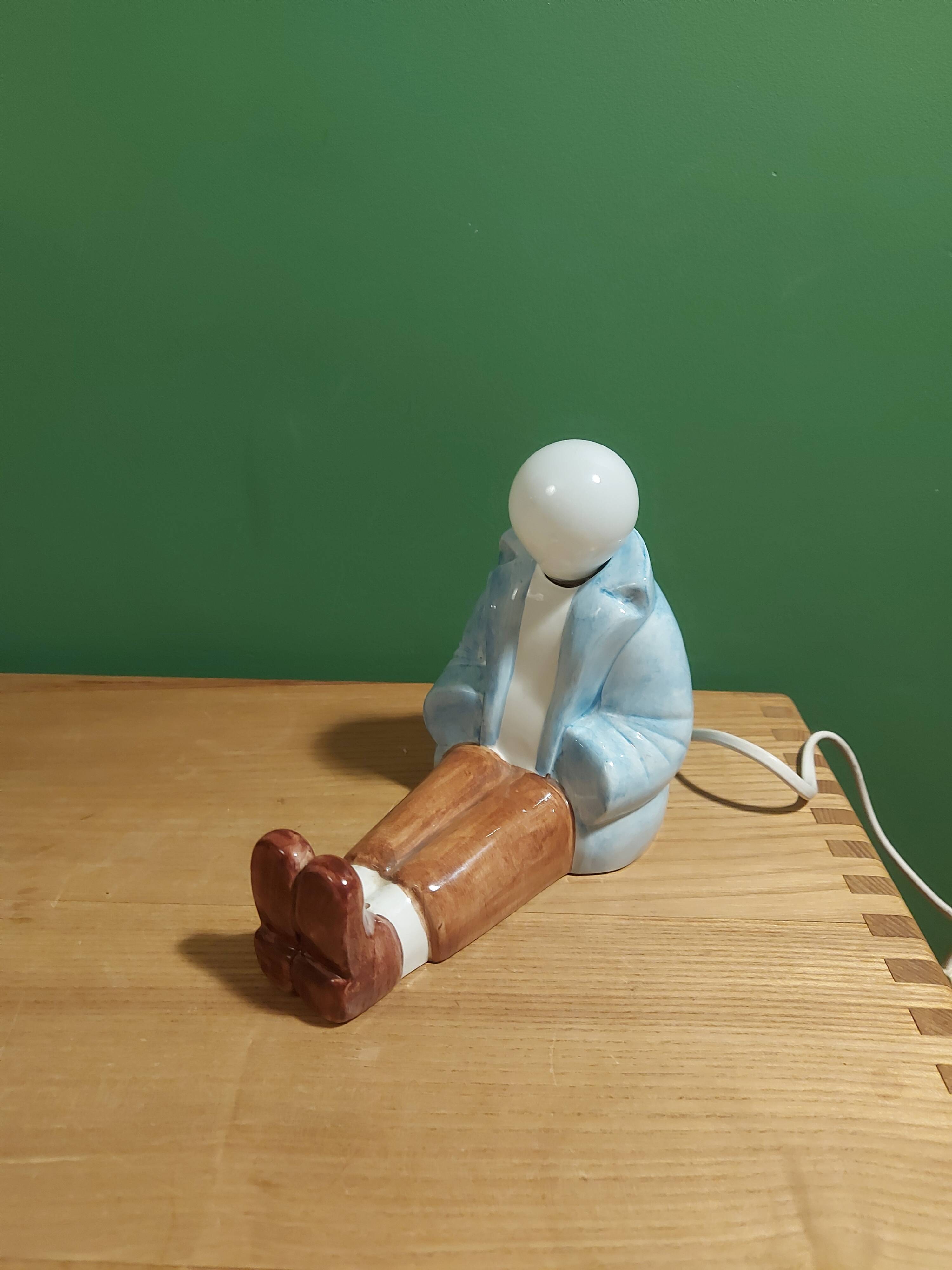 Vintage ceramic lamp 80'S, the chaise longue