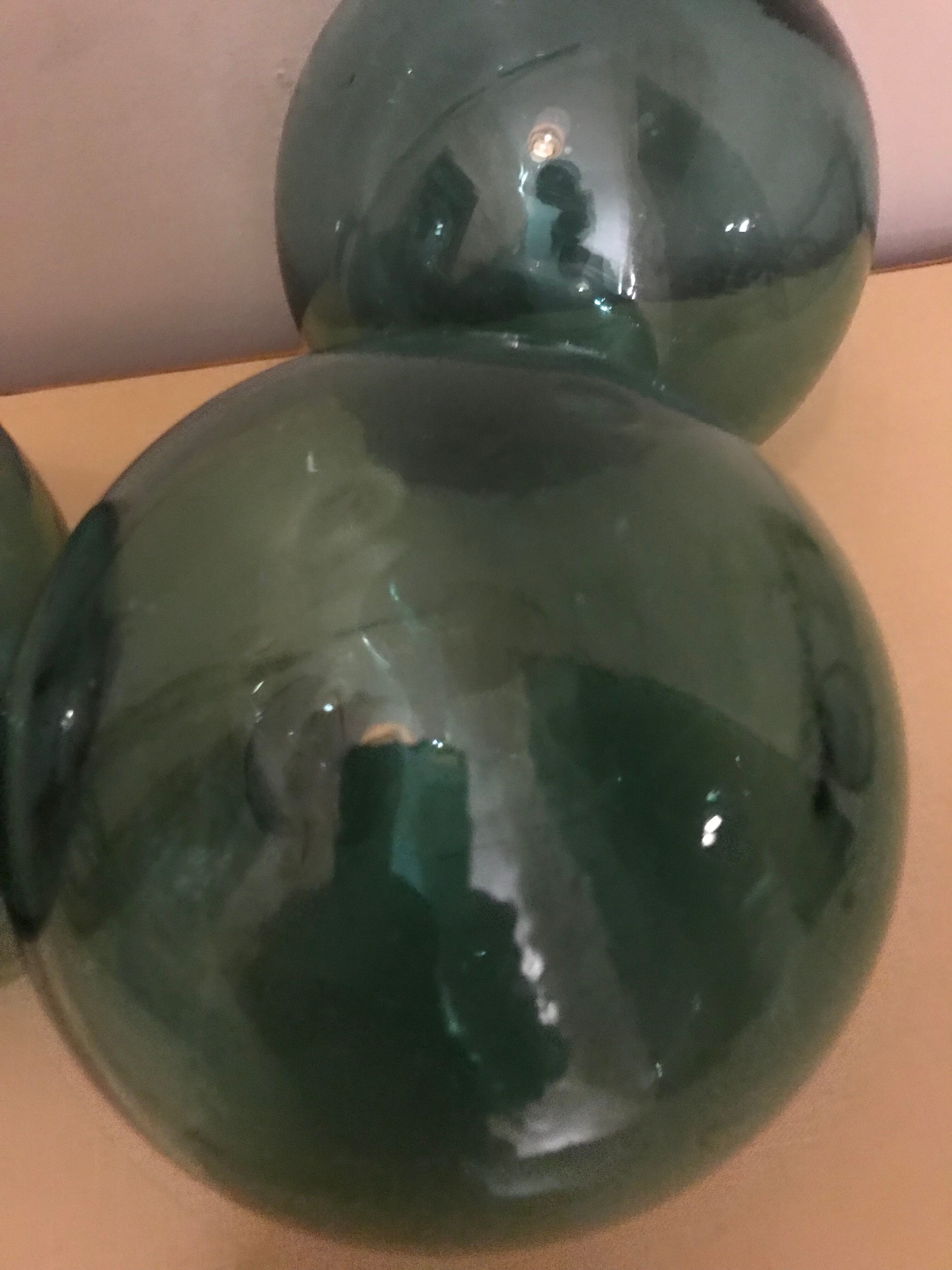 Set of three glass balls