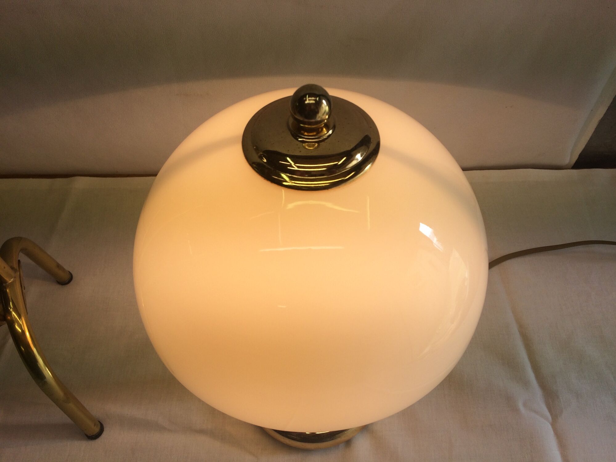 Modernist lamp vintage 70 Murano glass & brass