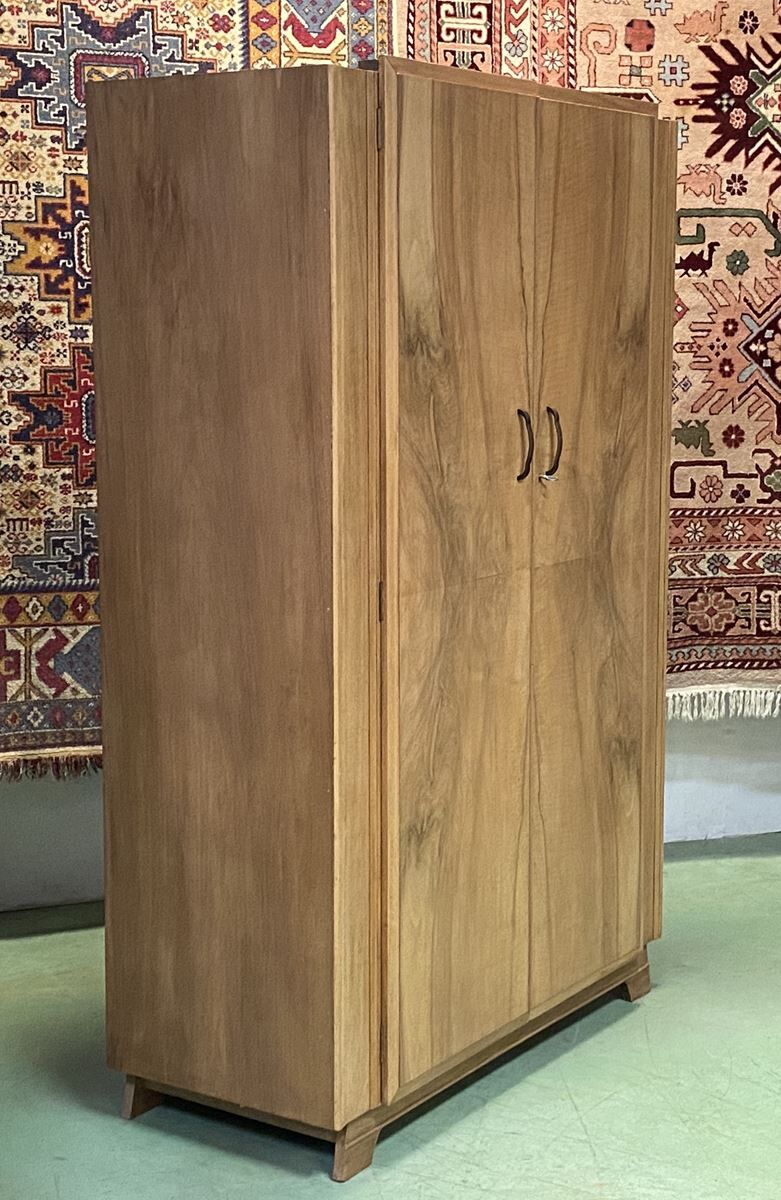 English Art Deco walnut penderie