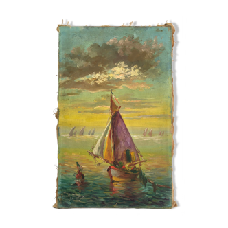 Old marine painting
