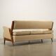 Vintage 3-seater sofa from the 50s-60s beige fabric wood