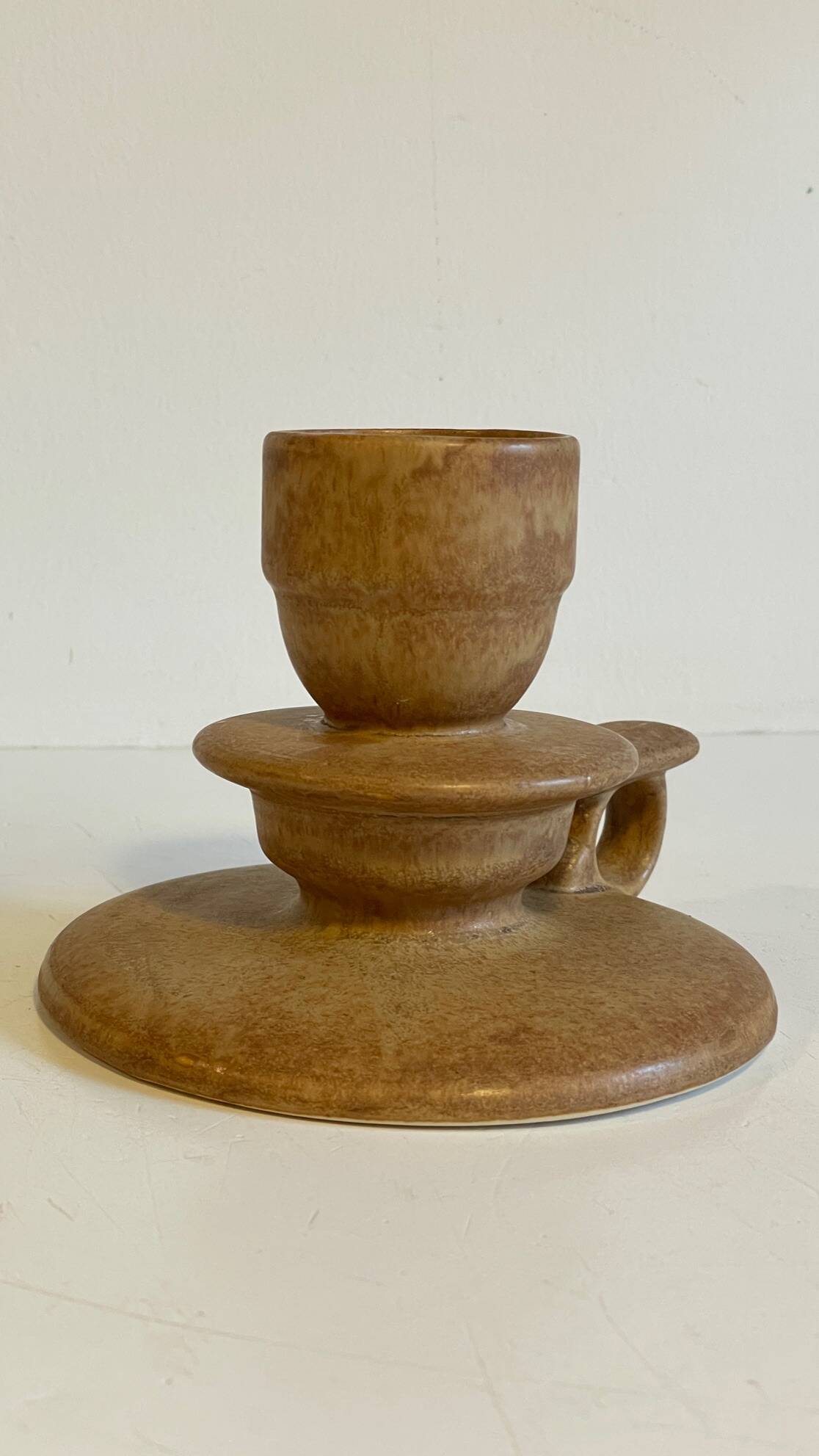 Geometric Hand CANDLE HOLDER Stoneware VINTAGE France