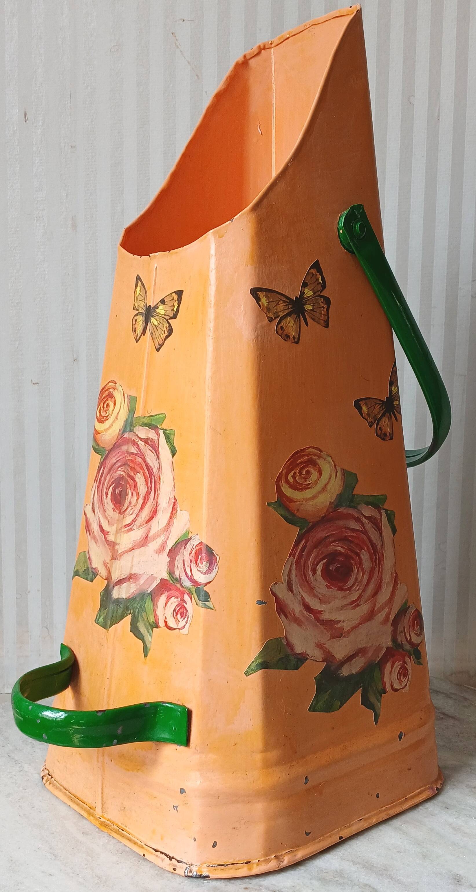 Painted zinc coal bucket