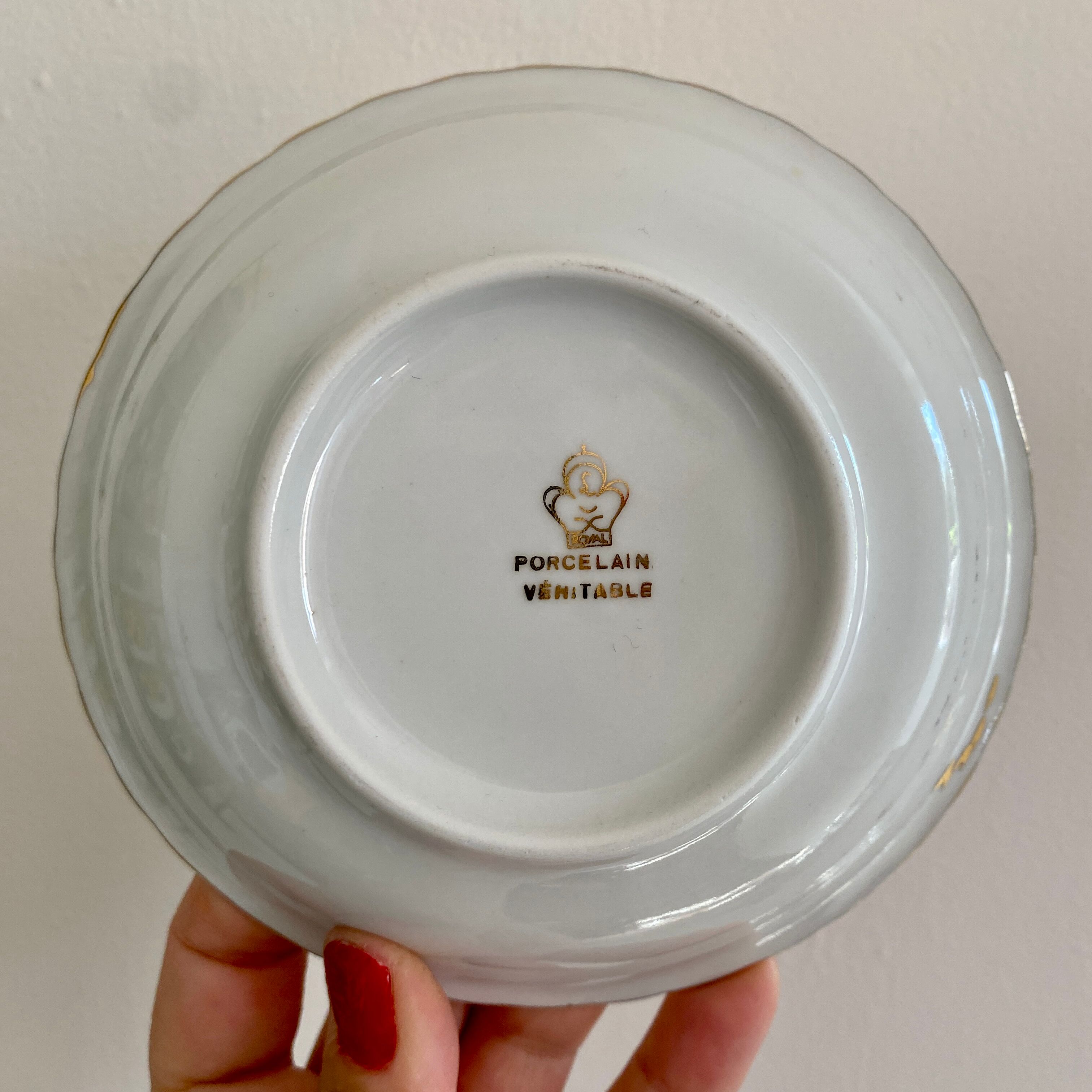Dessert service or fruit salad in French porcelain