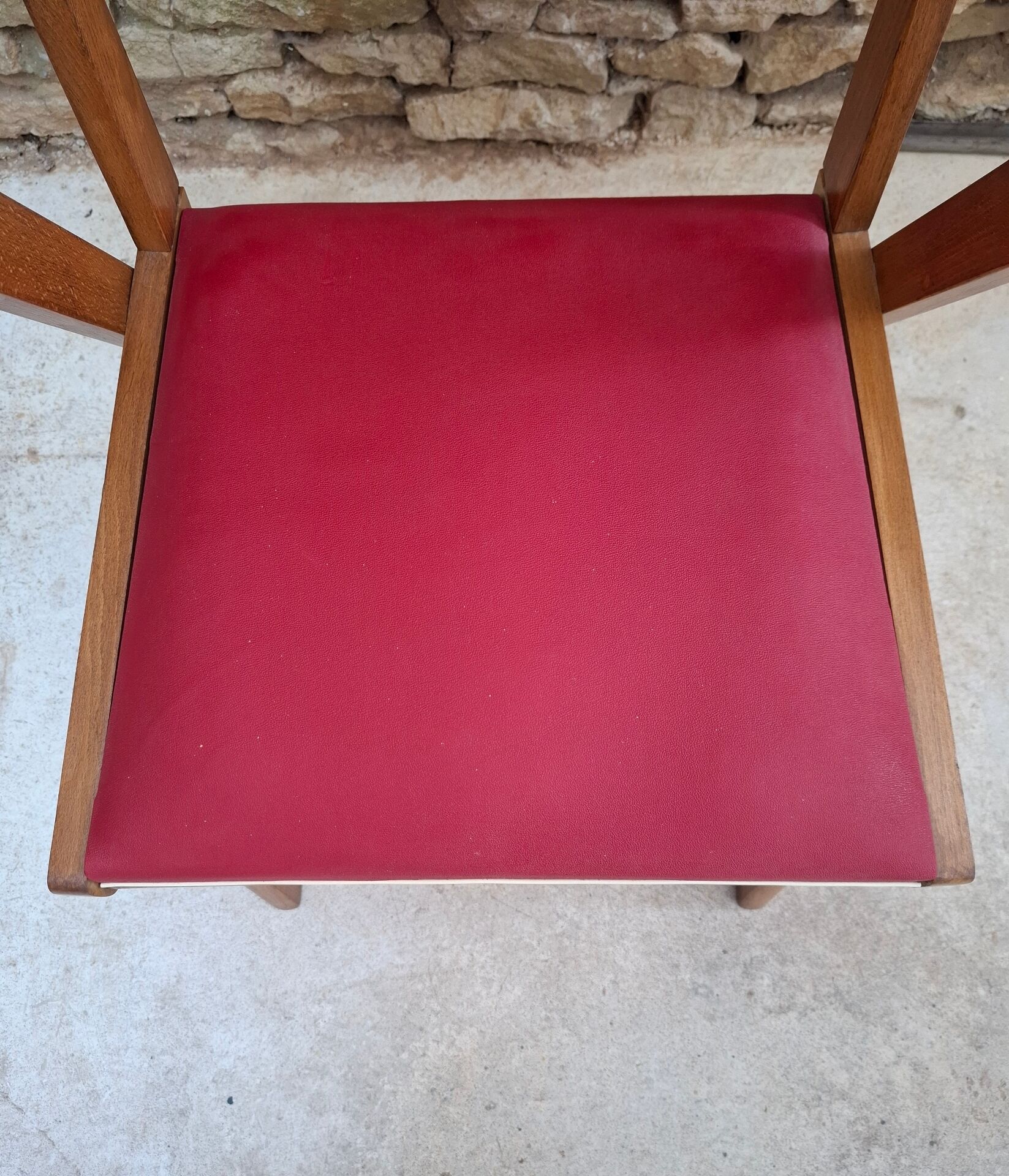 Fauteuil en hêtre et skaï