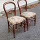 2 chaises louis Philippe bois massif courbé et tissu fleurs
