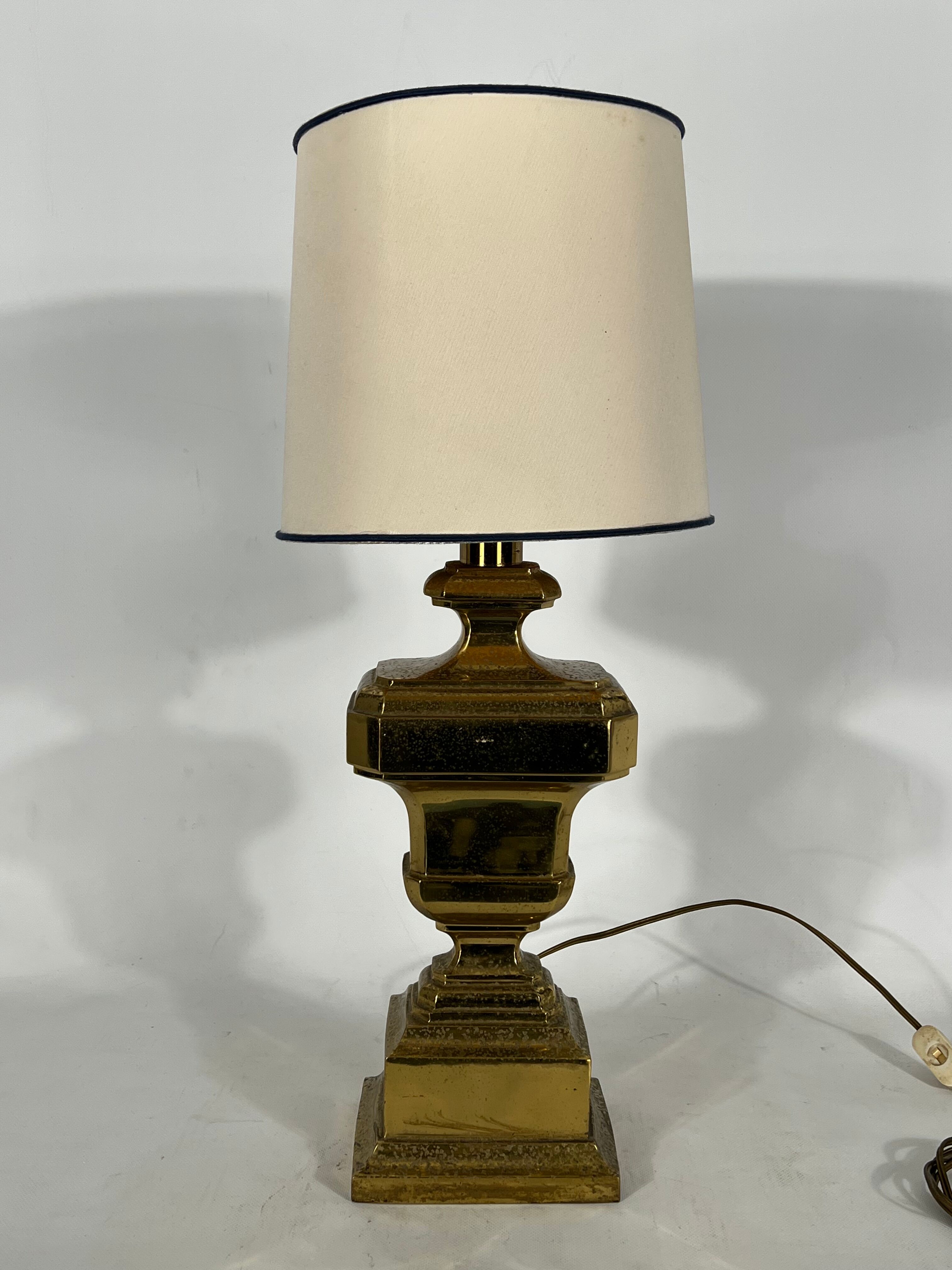 Vintage Large Italian Solid Brass table lamp from 50s