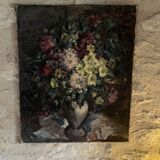 Oil on canvas flowers