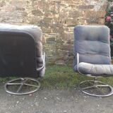 Chrome steel swivel tubular chairs