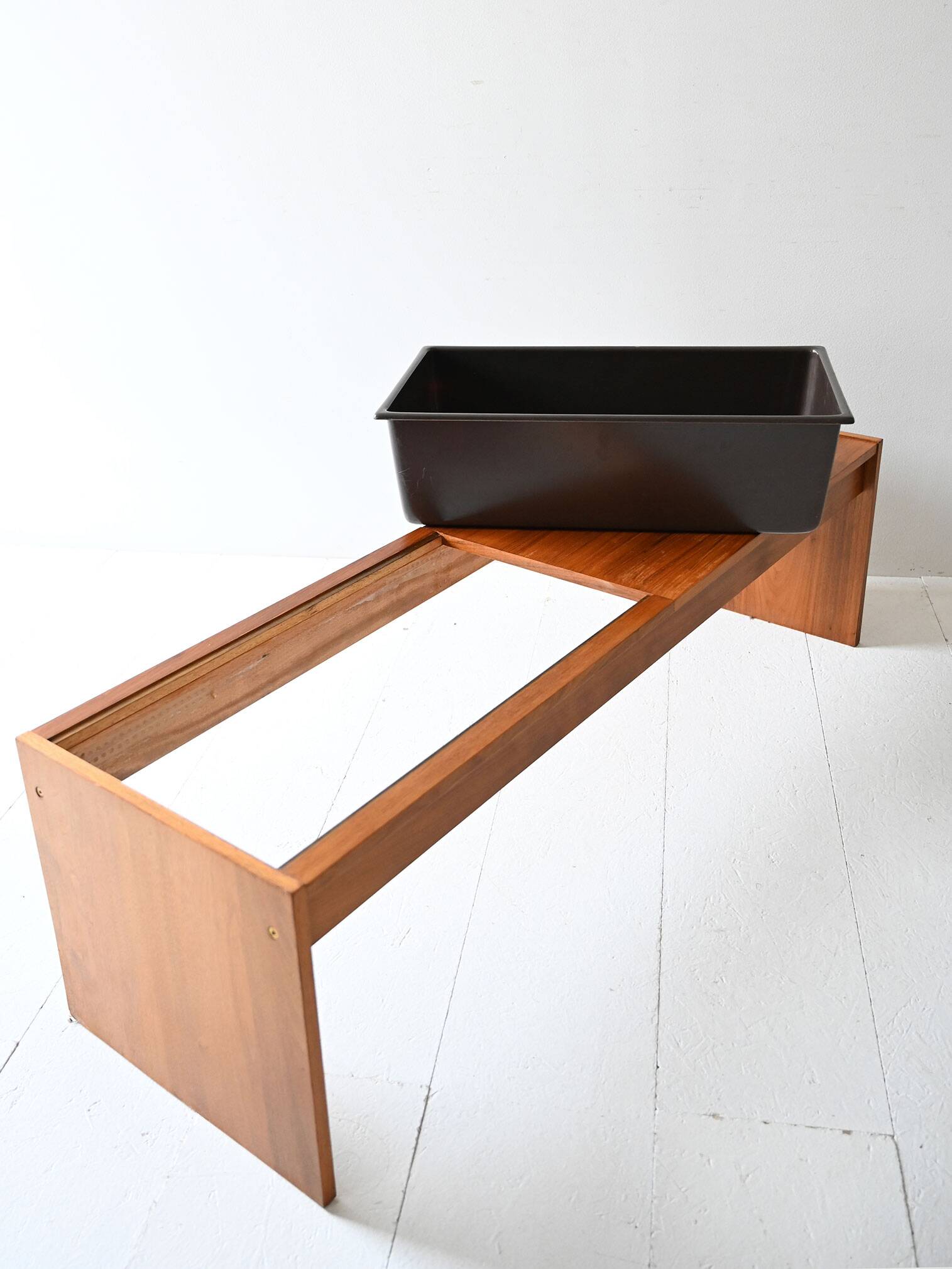 Table basse, jardinière scandinave en teck, années 1960