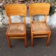 Pair of straw-seated chairs from the 1950s