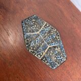 Vintage teak coffee table with mosaic accent
