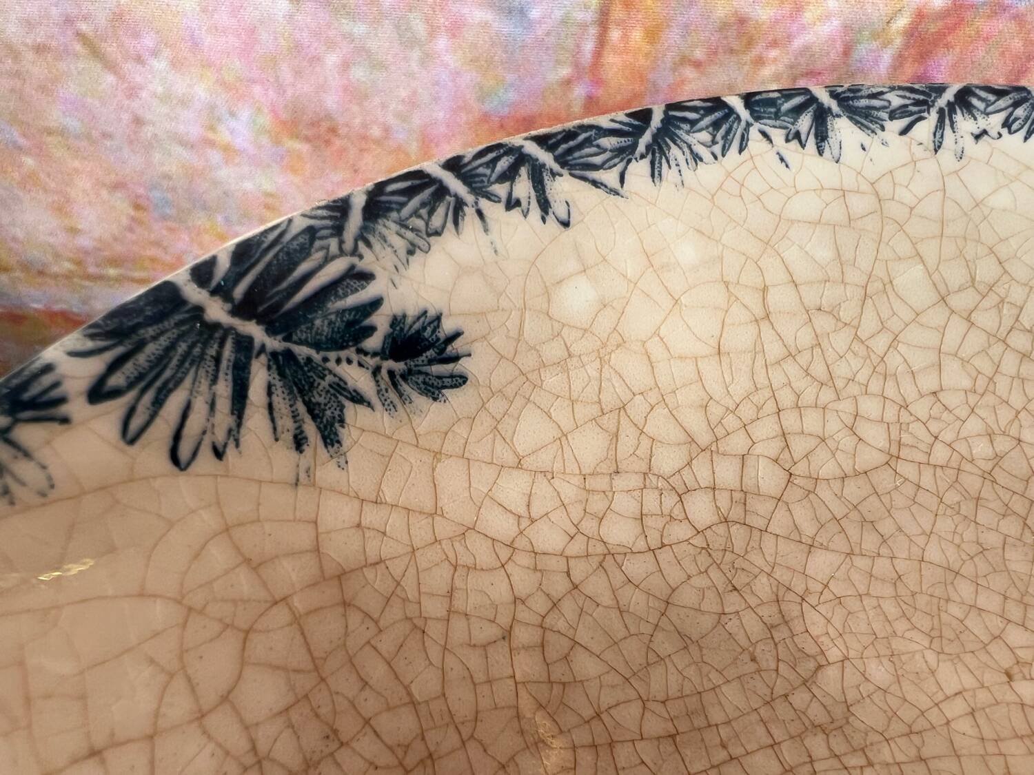 Gien bird-decorated footed cup