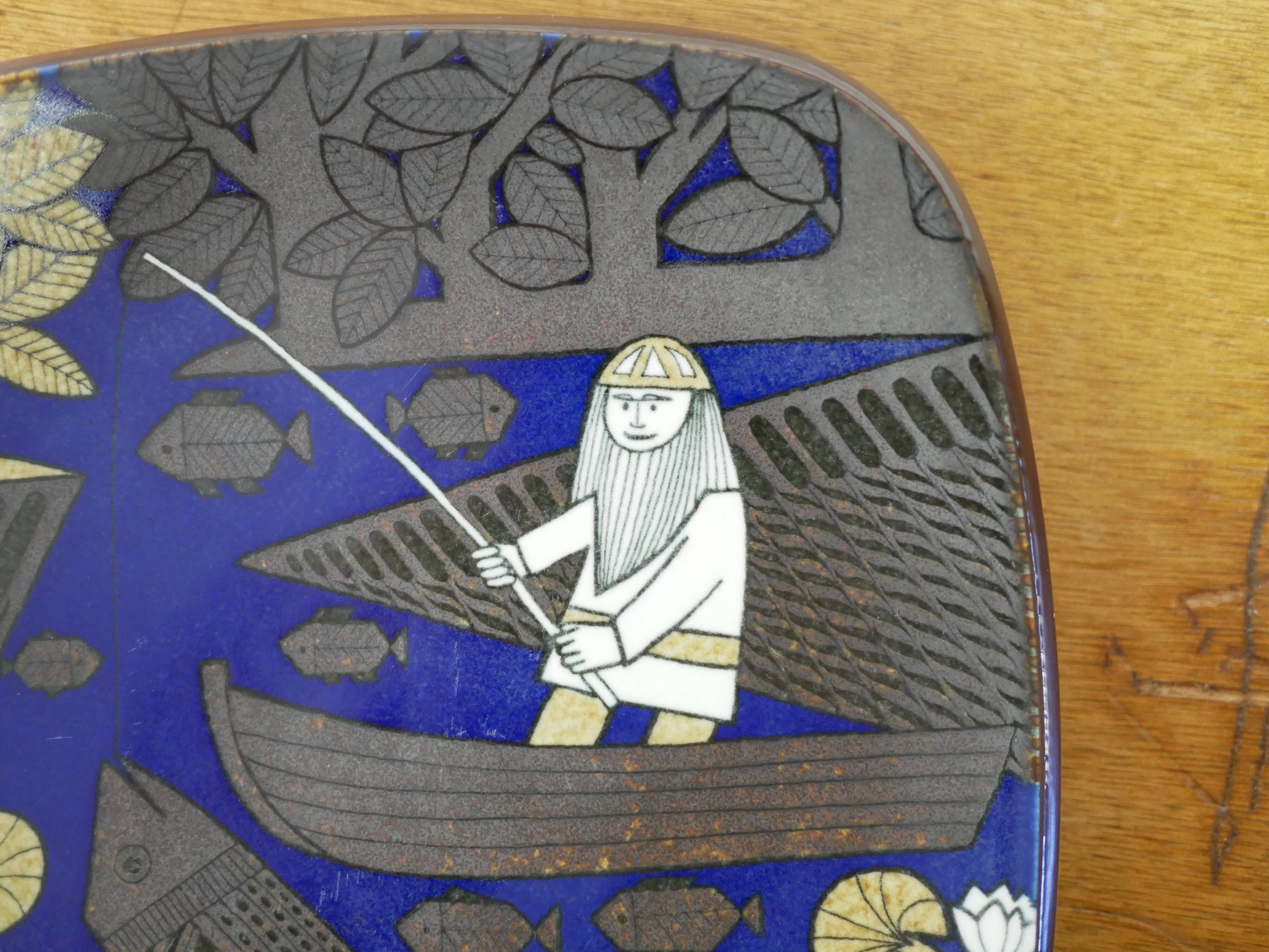 Vintage Scandinavian plate in ceramic by R. Uosikkinen, Arabia Finland