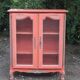Buffet vitrine rouge terracota