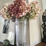 Bohemian carved crystal vase