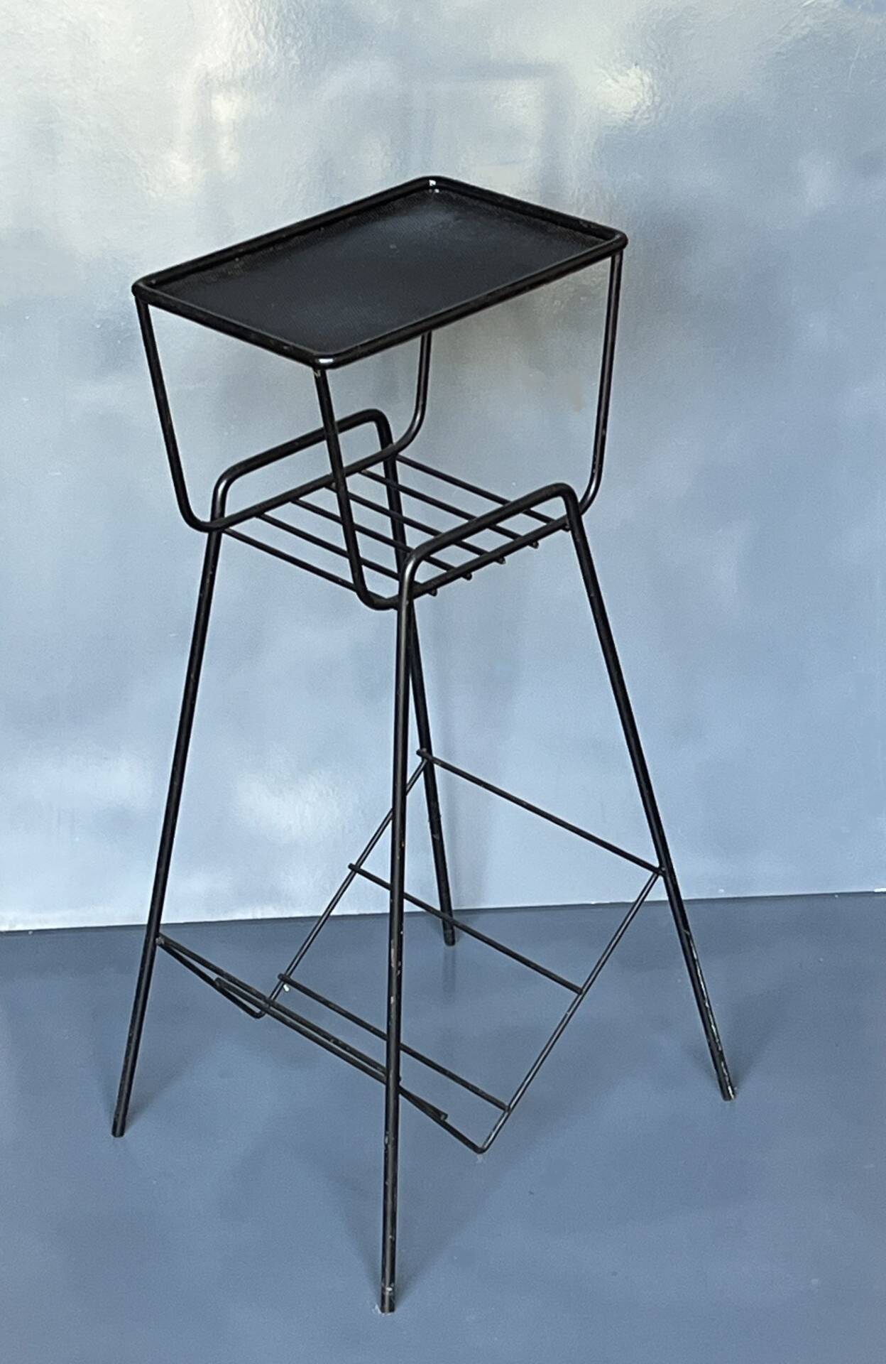 Selette années 60 en métal laqué noir et laiton