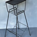 Selette années 60 en métal laqué noir et laiton