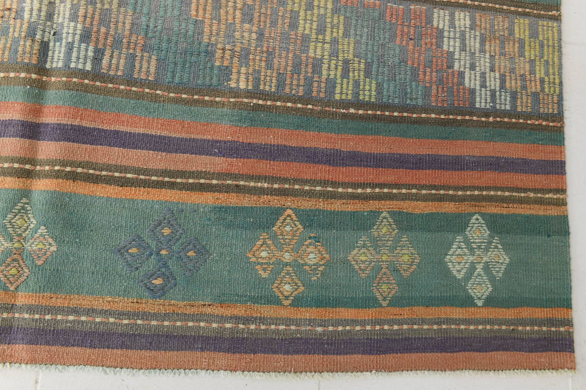 6x9 Faded Purple Anatolian Kilim Rug, 172x274Cm Bohemian Kilim