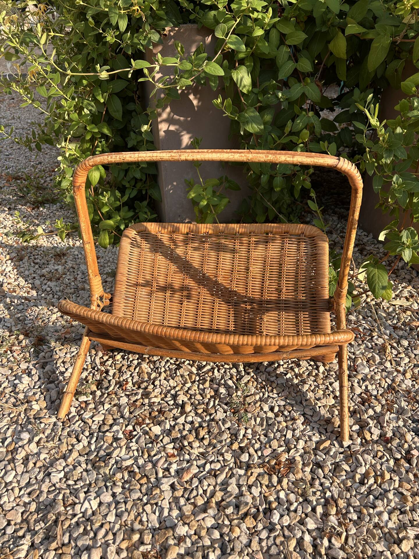 Rattan magazine rack