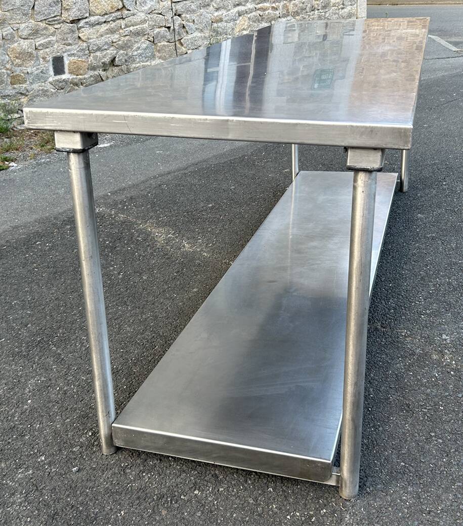 Professional double-top stainless steel table
