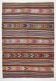 5x8 Multicolor Kilim Rug, Striped Rug, Antique Kilim 60s 160x232Cm
