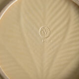 Green and off-white ceramic dish