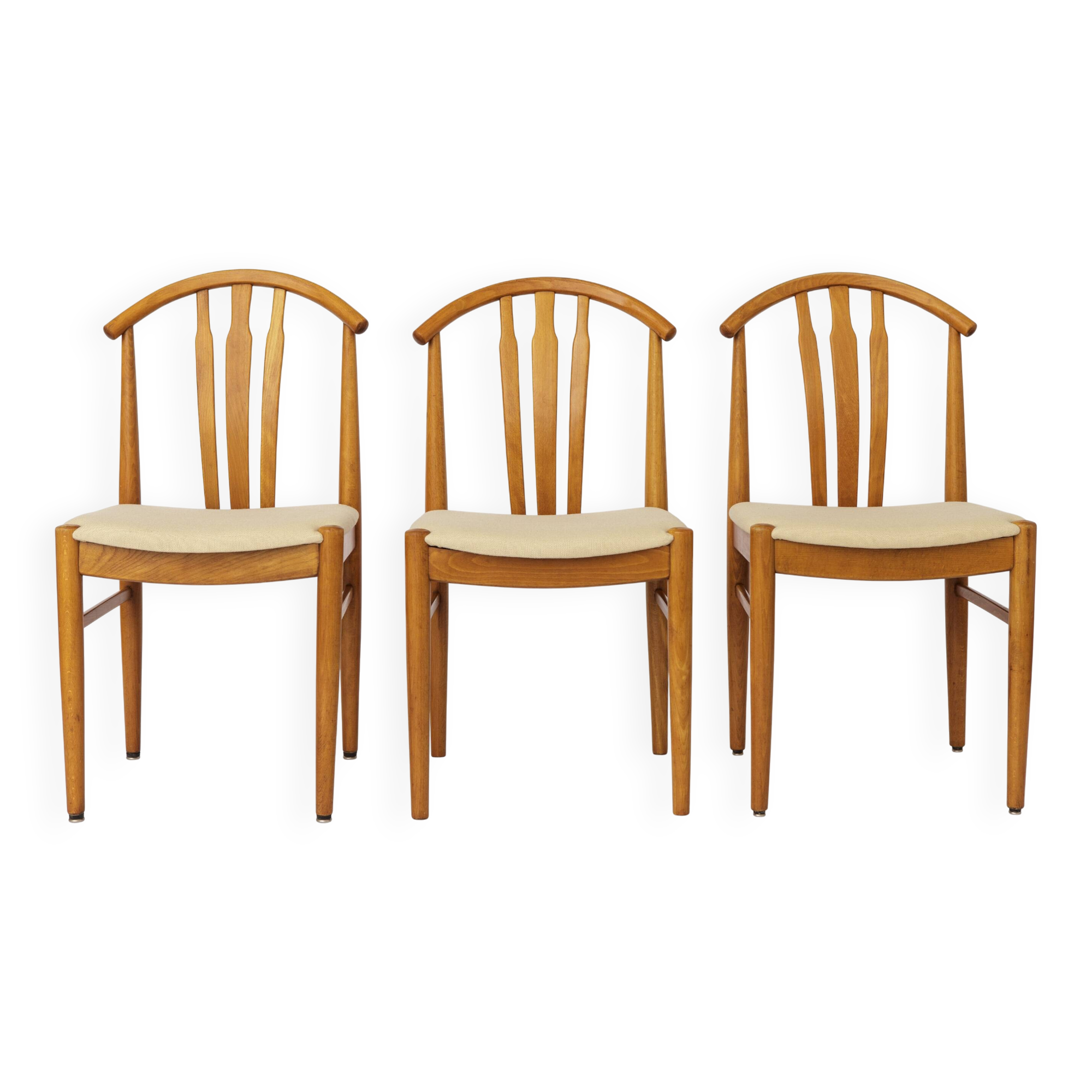 Set of 3 Vintage Swedish Chairs | Carl-Ewert Ekström | 1970s Beechwood