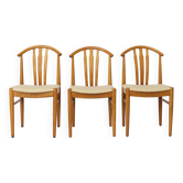 Set of 3 Vintage Swedish Chairs | Carl-Ewert Ekström | 1970s Beechwood
