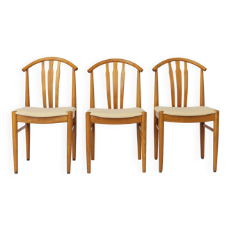 Set of 3 Vintage Swedish Chairs | Carl-Ewert Ekström | 1970s Beechwood