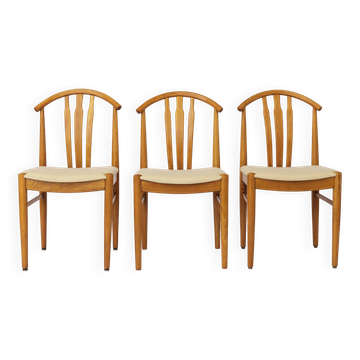 Set of 3 Vintage Swedish Chairs | Carl-Ewert Ekström | 1970s Beechwood