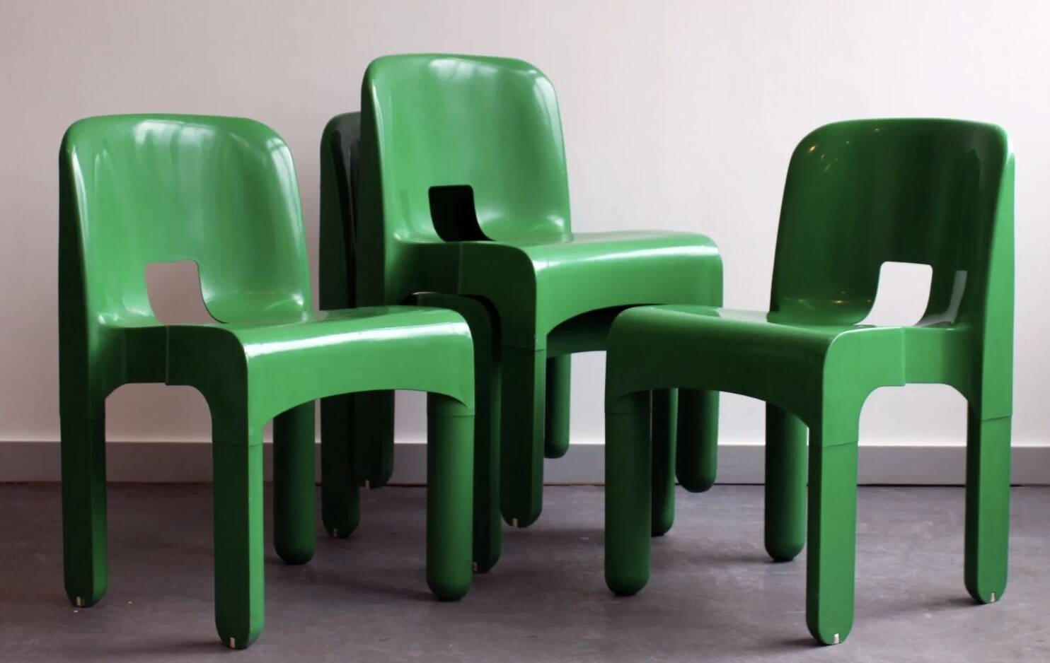 4 chaises Universale par Joe Colombo pour Kartell, modèle 4868