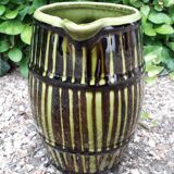 Green and brown ceramic jug
