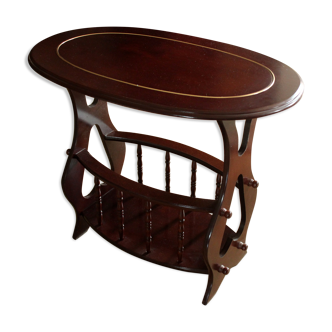 Side table with magazine rack, made of wood, vintage from the 1960s