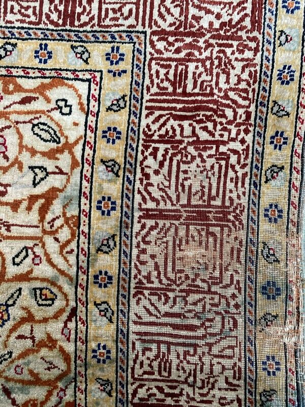 Cesareh Turkish silk vintage rug 102x152 cm