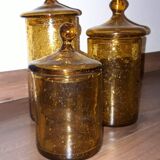 Blown and bubbled glass jars