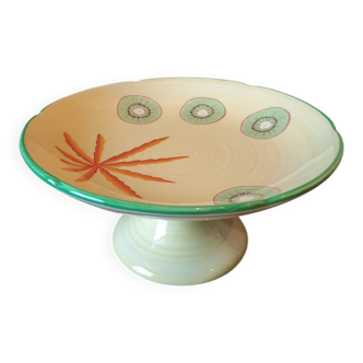 Vintage Lunéville compote dish with exotic fruit decoration from the 1960s.